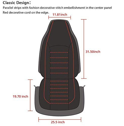 2pcs Universal PU Leather Car Full Seat Cover High Rear Bucket Seat Cover Suitable For Most Car Truck SUV Seat Accessories