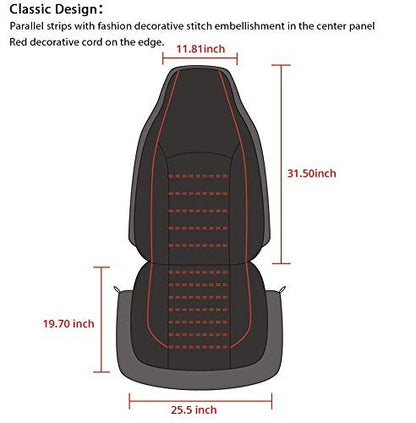 2pcs Universal PU Leather Car Full Seat Cover High Rear Bucket Seat Cover Suitable For Most Car Truck SUV Seat Accessories