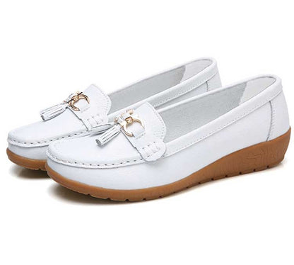 Women Shoes Nurse Loafers Shoes Classics Flats Zapatos Mujer Comfortable Flat Shoes Women White Casual Leather Women's Footwear