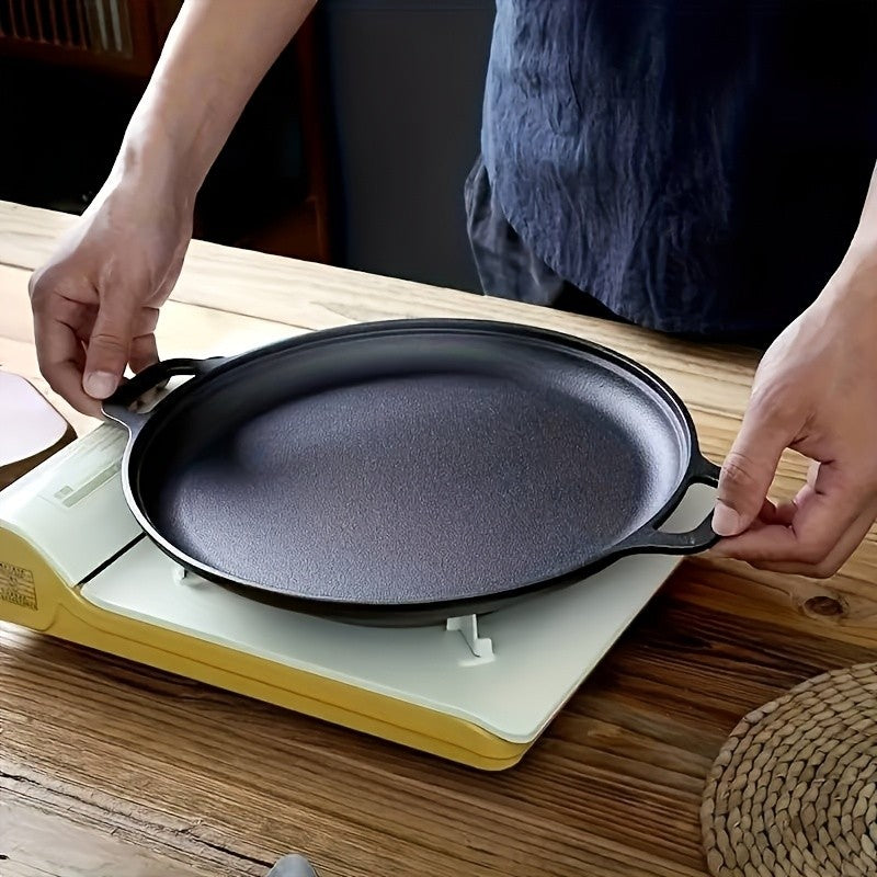 Frigideira de Ferro Fundido Multiuso 2025, Frigideira Antiaderente para Fogão e Culinária ao Ar Livre, Grelha Redonda Leve para Cozinha Doméstica