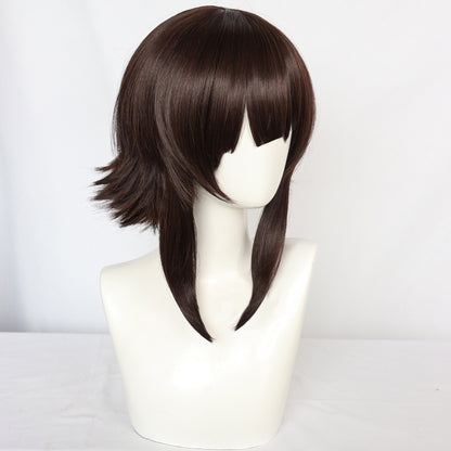 Cabelo Sintético Castanho Curto Liso Oferecendo Bênçãos para um Mundo Melhor Peruca de Cosplay para Halloween Natal