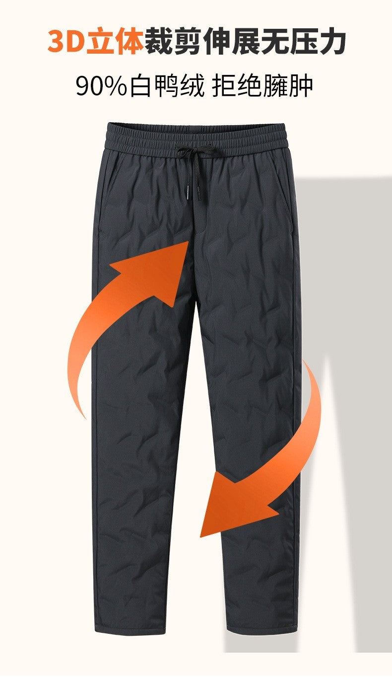 Calças Masculinas de Outono e Inverno, Novas Tendências da Moda, Impermeáveis, Acolchoadas, Quentes, Esportivas Casuais Soltas, Tamanhos Grandes, M-4XL