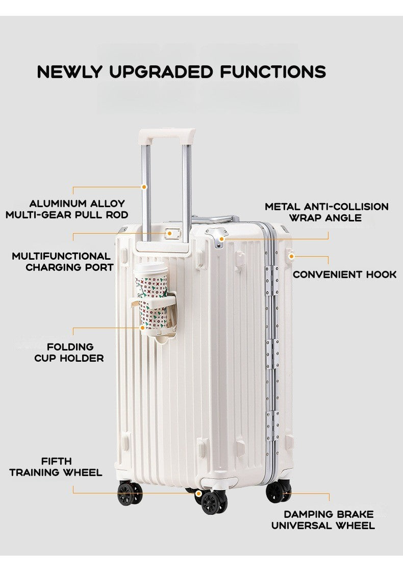 2024 New Durable Large Capacity Luggage Sets Suitcase USB Charging Men Carry-On Boarding Travel 24/26/28/30/34