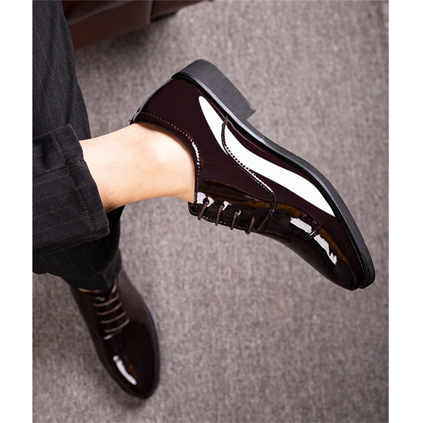 Men's Dress Shoes Classic Modern Formal Business Oxford Shoe X Stripe Comfortable Tuxedo Casual Lace-up Formal Shoes