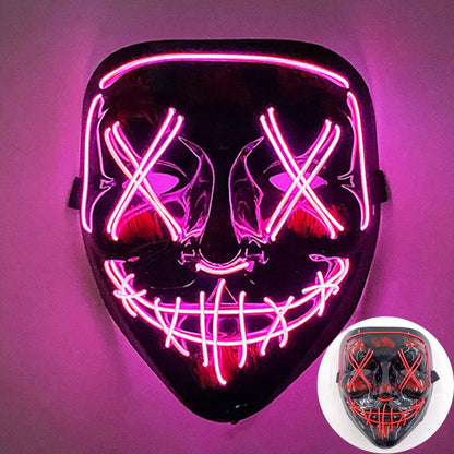 Scary Wireless Glowing LED Mask Halloween Party Supplies Neon Purge Mask Cosplay Luminous Face Masks Carnival Festival Props