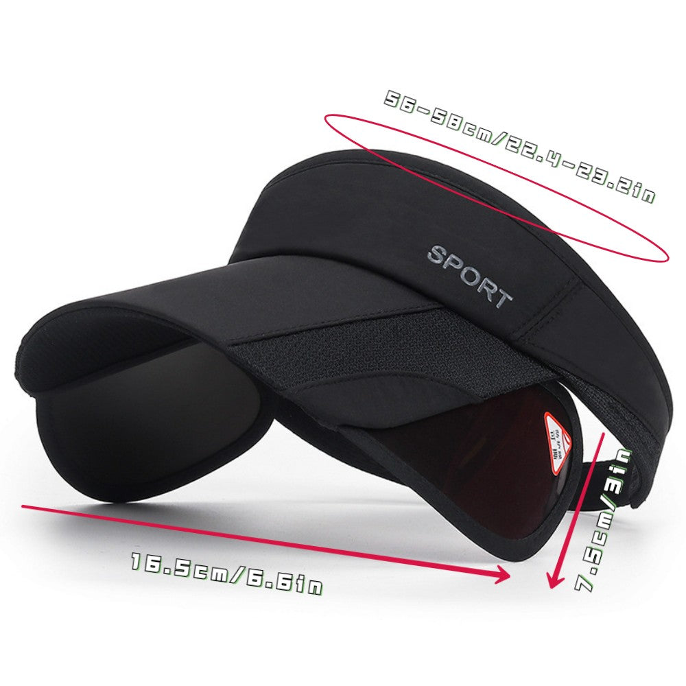 Draw Brim  Visor Cap Extended Brim Adjustable Suncreen CapsFor Women Men Cycling Yoga Climbing Solid Color Sun Hat