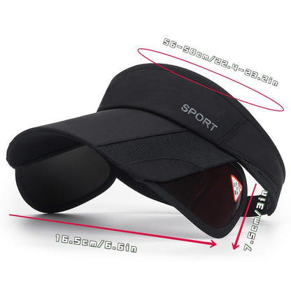 Draw Brim  Visor Cap Extended Brim Adjustable Suncreen CapsFor Women Men Cycling Yoga Climbing Solid Color Sun Hat