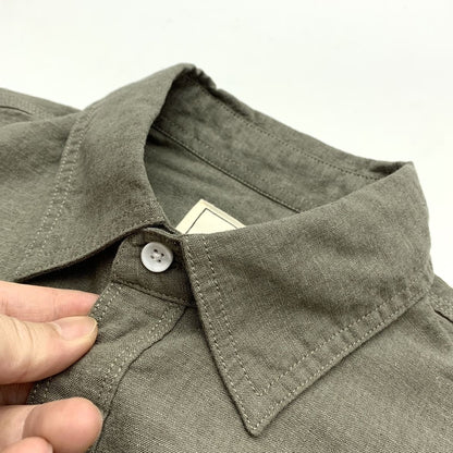 Sold Color Mens Cotton Linen Shirts Harajuku Casual Simple Comfortable Long Sleeve Loose Buttons Blouses Shirt With Chest Pocket