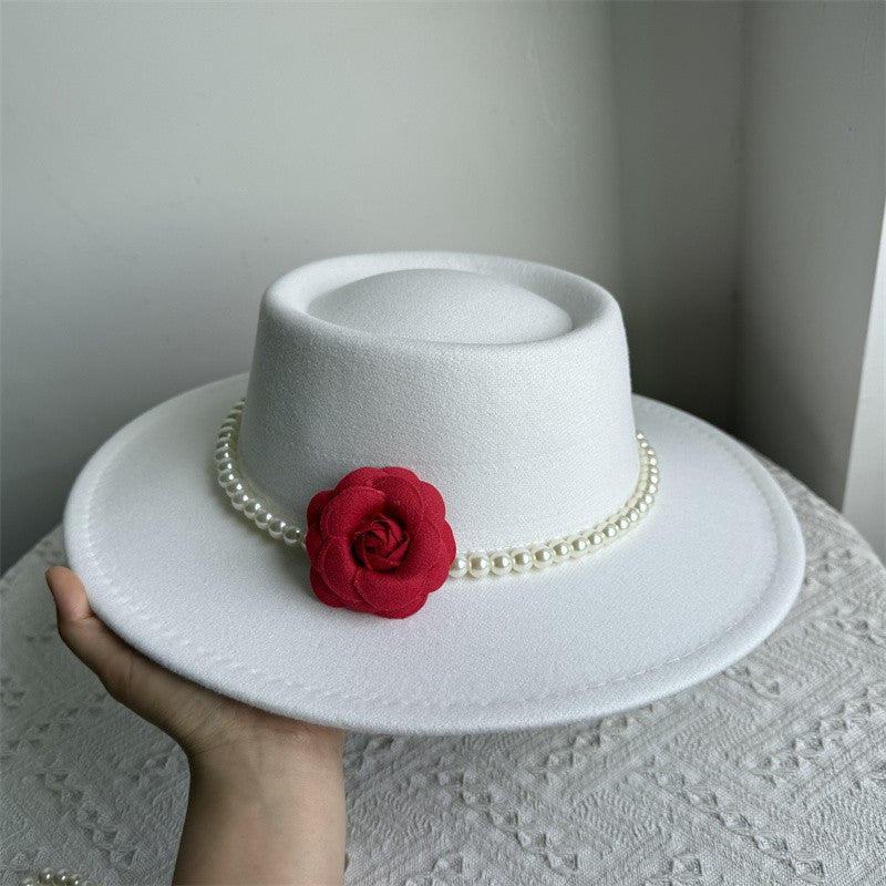 Chapéu Fedora unissex de inverno, superfície circular côncava e convexa, chapéu de jazz de feltro liso, elegante para homens e mulheres.