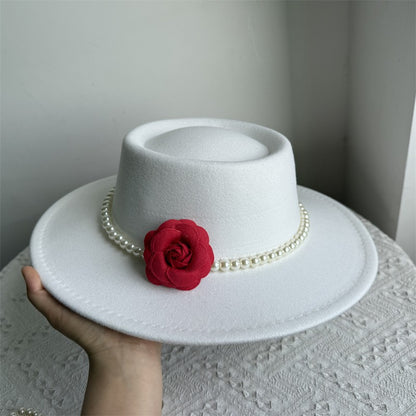 Chapéu Fedora unissex de inverno, superfície circular côncava e convexa, chapéu de jazz de feltro liso, elegante para homens e mulheres.