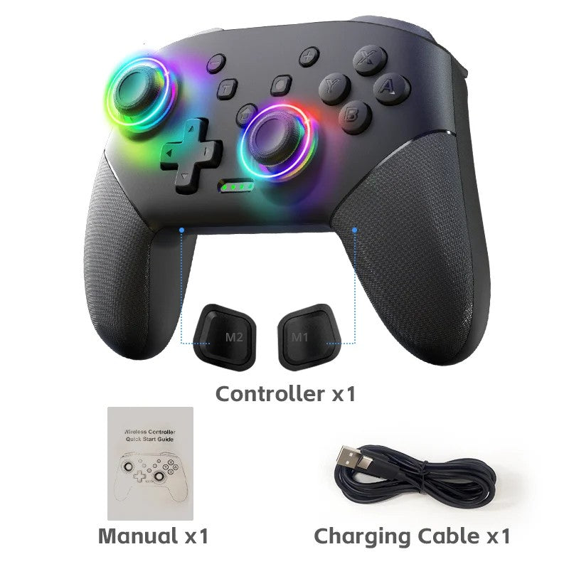 DATA FROG Wireless Pro Controller for Switch OLED/Switch Lite/Switch2/PC with HD Vibration Gyro Sensor Gamepad