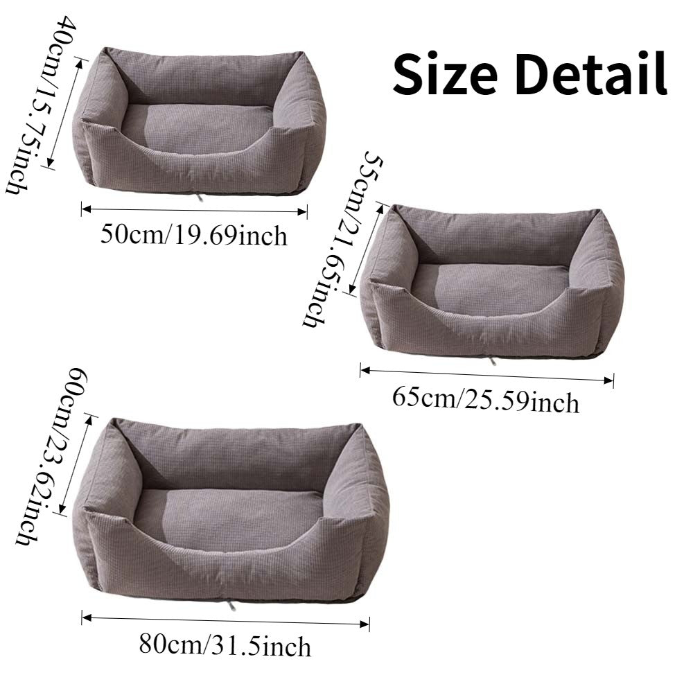 Colchão para Animais de Estimação de Inverno Engrossado, Cama de Gato Quente de Veludo Cotelê, Cama de Cachorro com Cobertura, Almofada para Dormir para Filhotes de Cães Pequenos e Gatinhos Cuscino