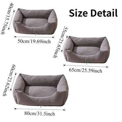 Colchão para Animais de Estimação de Inverno Engrossado, Cama de Gato Quente de Veludo Cotelê, Cama de Cachorro com Cobertura, Almofada para Dormir para Filhotes de Cães Pequenos e Gatinhos Cuscino