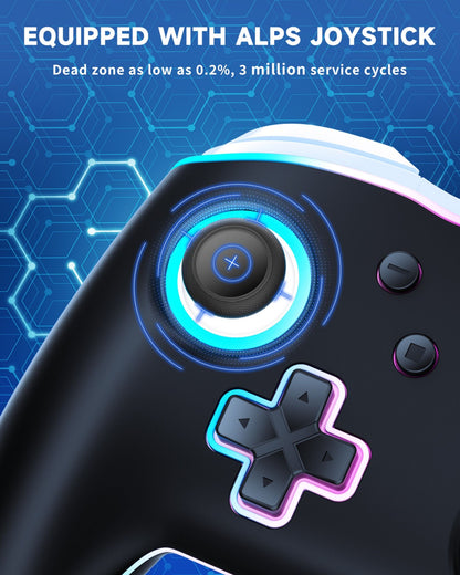 For Nintendo Switch 1 2 Joycon Controller Wireless RGB 9Axis Joypad,Gamepad Dual Shock Turbo/Marco Programable Game Pad Joystick