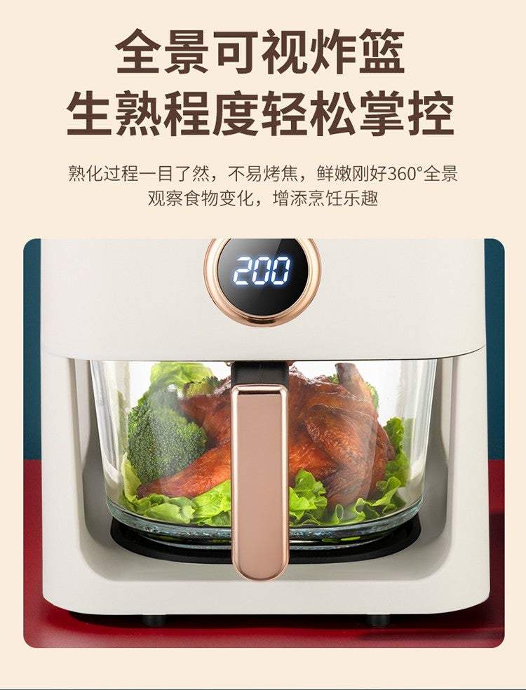 8L Air fryer new smart oven household touch transparent and visual automatic oil-free electric fryer Kitchen appliances