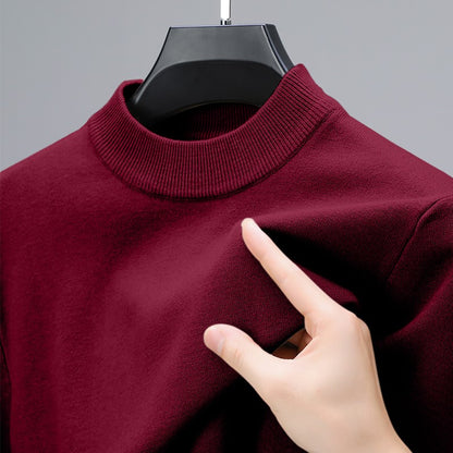 Half Turtleneck Knitwear Sweater New Autumn/Winter Mock Neck Sweatshirts Solid Color Pullovers Man Brand Casual Mens Clothing