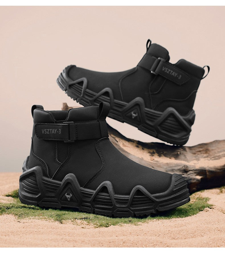 Men's casual sports shoes, high-top breathable outdoor hiking and mountaineering shoes, men's travel walking shoes