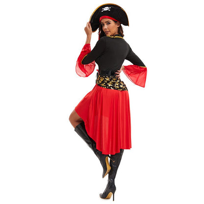 Adult Female Halloween Pirate Costume Captain Jack's Role-playing Costume Theatrical Stage Pirate Performance