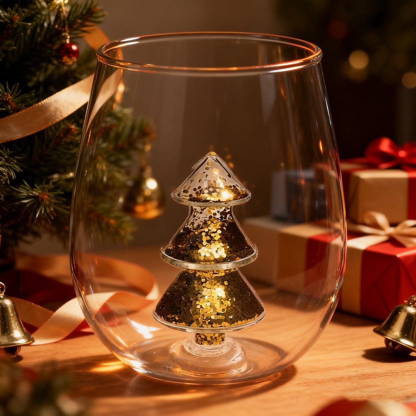 Óculos de Natal Copos Antiderrapante Árvore de Natal Dentro Caneca Taças de Vinho Xícaras de Café Beber Café Leite Caneca Presente para Amantes
