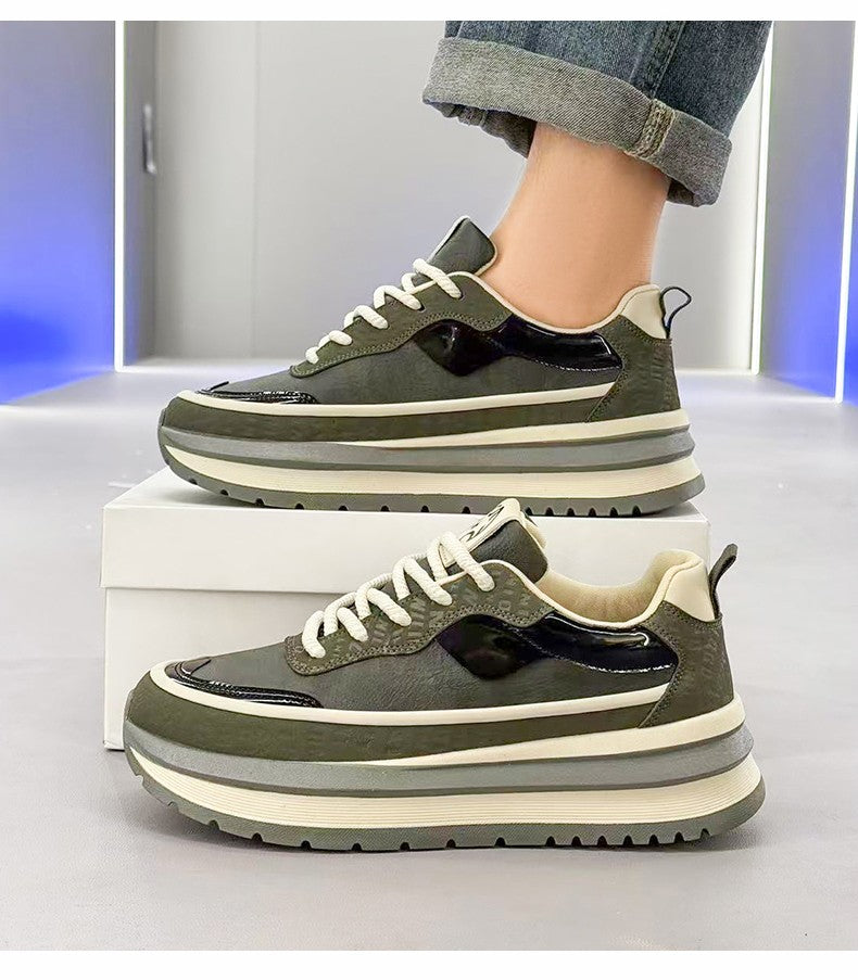 PARZIVAL Men Sneakers Casual Shoes Fashion Outdoor Sports Shoes Runner Tenis Trainer Leather Running Shoes Breathable Men Shoes