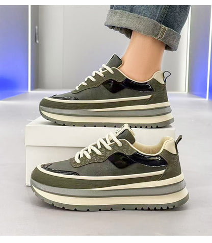 PARZIVAL Men Sneakers Casual Shoes Fashion Outdoor Sports Shoes Runner Tenis Trainer Leather Running Shoes Breathable Men Shoes