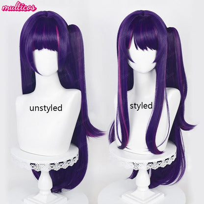 Peruca de Cosplay Oshi no Ko Hoshino Ai Hoshino Ruby Hoshino Akuamarin Arima Kana Peruca de Cosplay Cabelo Resistente ao Calor Perucas de Anime + Touca de Peruca