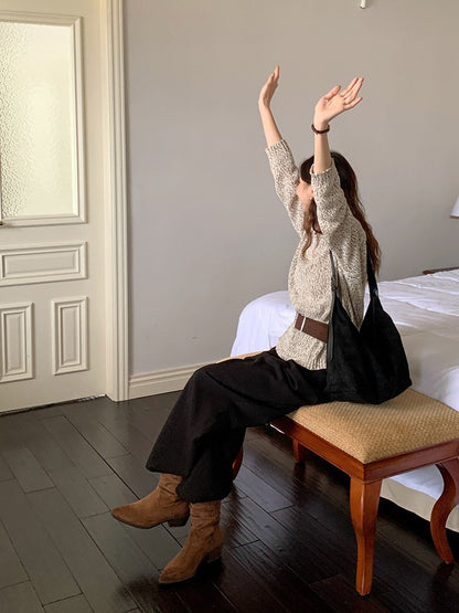 Scrub Leather female Shoulder bags winter new Ladies handbag Large capacity Brand design women big totes bolsa brown