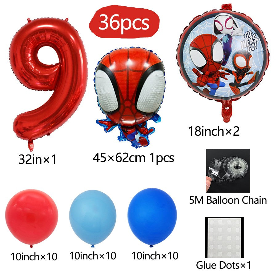 Spidey Giant Balloons Red Spider Aluminum Foil Balloon Superhero Birthday Party Decoration Party Photo Props Baby Shower Globos