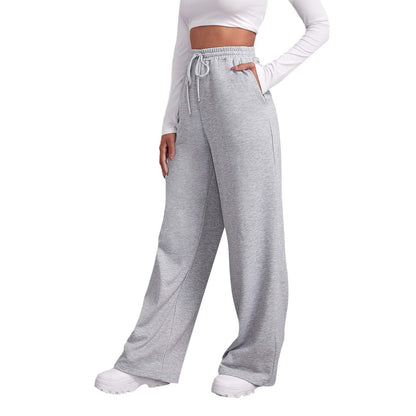 Wide Leg Pants For Women’s Fleece Lined Sweatpants Straight Pants Bottom All-Math Plain Fitness Joggers Pants Travel Basic