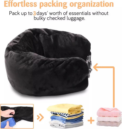 Neck Pillow Travel Pillow Sleeping Pillows Bag with Fillable Cover U Shaped Velvet Pillowcase Storage for Airplane cylinder