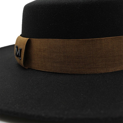 Fedora Hat Men Momen Solid 10CM Wide Brim Derby Top Hats Fashion Black Vintage Trilby Felt Hat