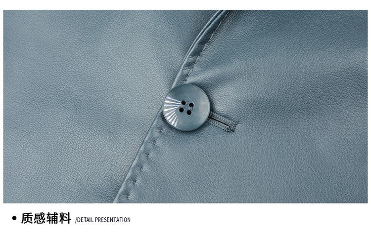 2025 Autumn Winter Men's Genuine Leather Blazers Jackets Slim Fit Suits Coats Business Casual Genuine Leather Suits Jackets Male