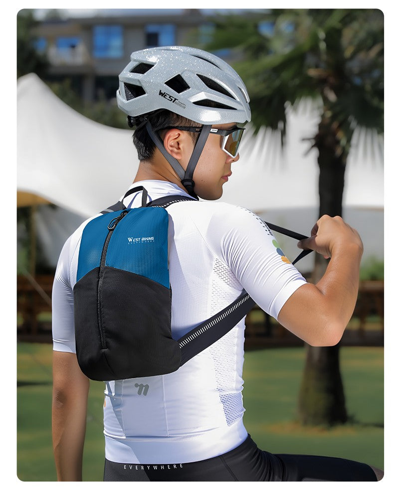WEST BIKING Portable Lightweight Cycling Backpack Multi-Pocket Design Reflective Water Repellent Trekking Backpack Elastic Strap