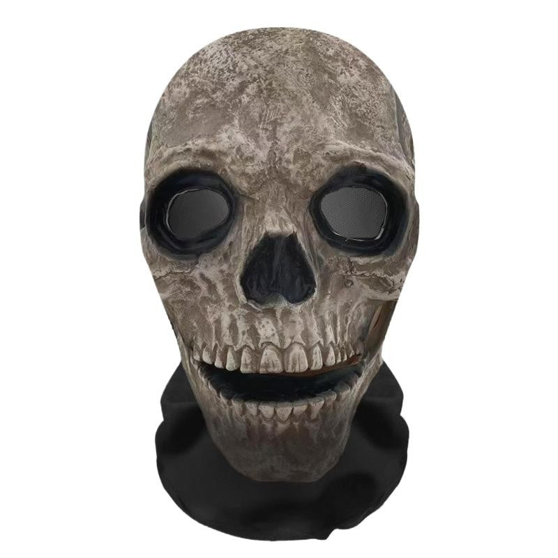 Halloween Ghost Face 3D Printed Mask Stretch Mesh Full Face Mask Skull Headdress Funny Party Halloween Horror Cosplay Props