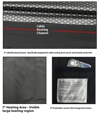 Smart Graphene Heating Jacket Outdoor Unisex Fleece Lined Electric USB Warmth Motorcycle Rider Vest Cycling Traveling Jacket