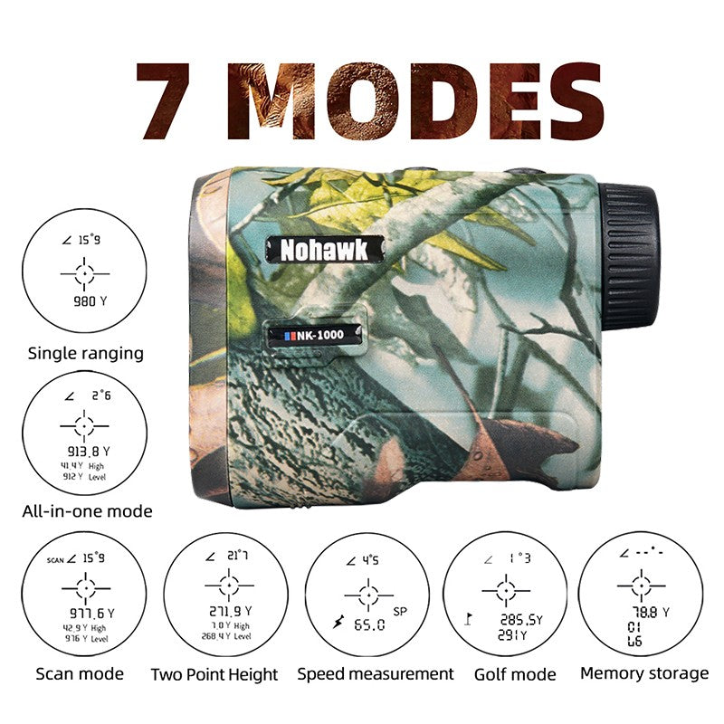 Medidor de Distância Monocular a Laser para Golfe e Caça Nohawk 600M 1000Y com Compensação de Inclinação para Golfistas