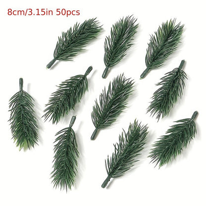 10/20Pcs Pine Branches Artificial Plants Christmas Wedding Home Tree Decor DIY Handcraft Bouquet Gift Box Fake Plants Needle