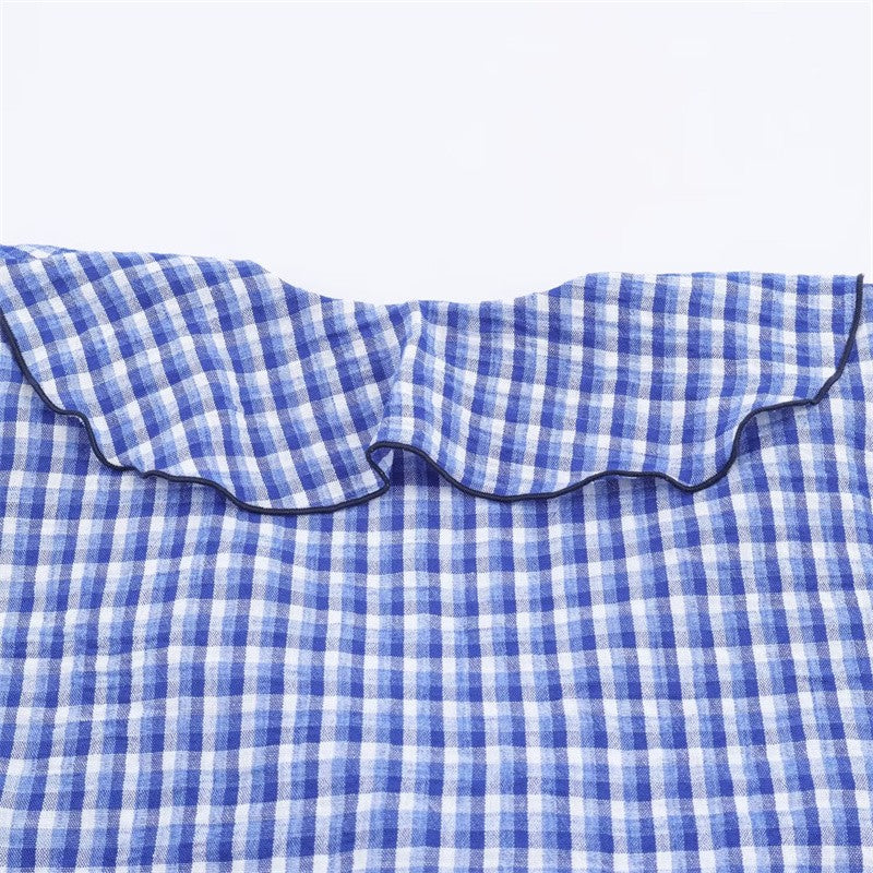 Women's Shirt Fall 2025 New Red Check Long Sleeve Stacked Decoration Pastoral Collegiate Shirt Casual Fashion Lively Personality