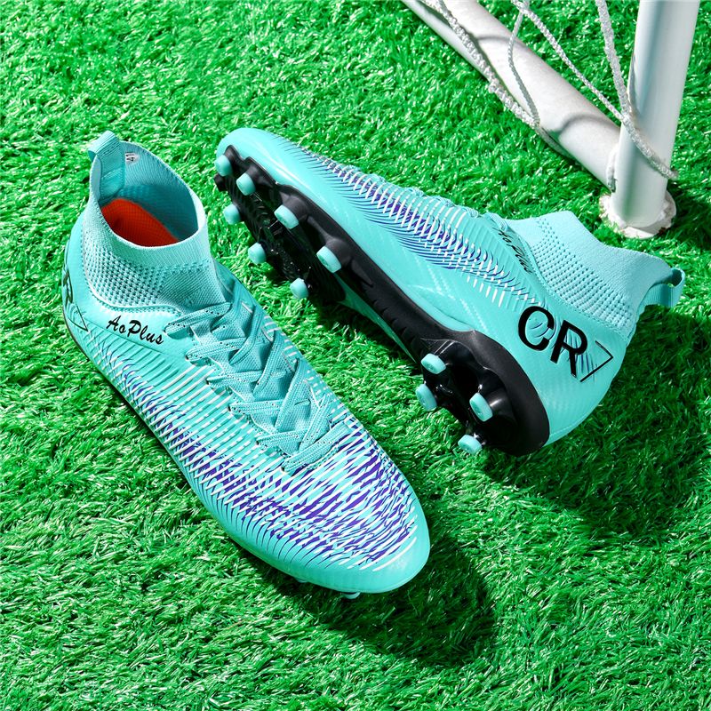 New Men Soccer Shoes Long Spikes Outdoor Sport Training Football Boots Cleats Adult Non Slip Boys Breathable Match Comfortable