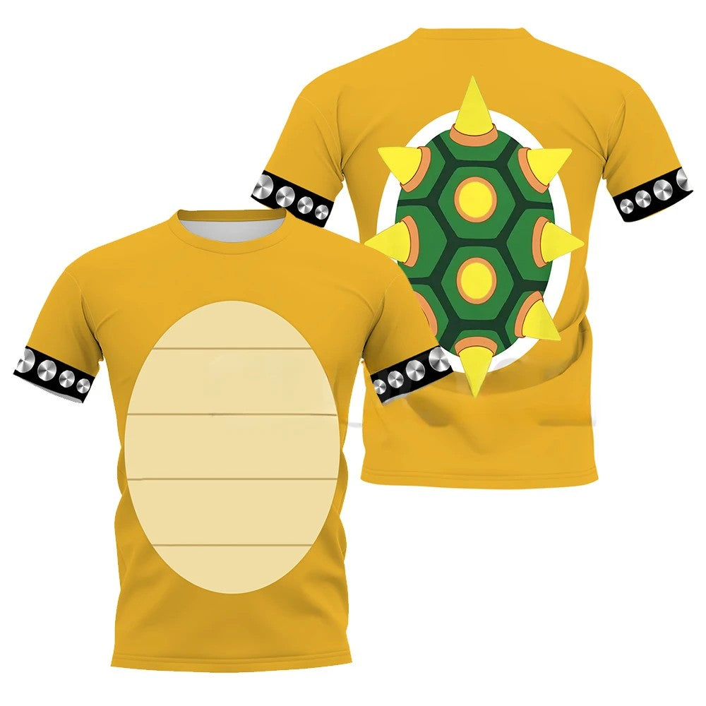Cartoon Bowser 3D printed T-shirt Harajuku men's and women's casual top Cosplay costume Boys/Girls Summer Short sleeved Tshirt