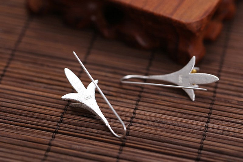 New Design Fashion 925 Sterling Silver Long Flower Earrings For Woman Girls Gift Statement Jewelry Pendientes