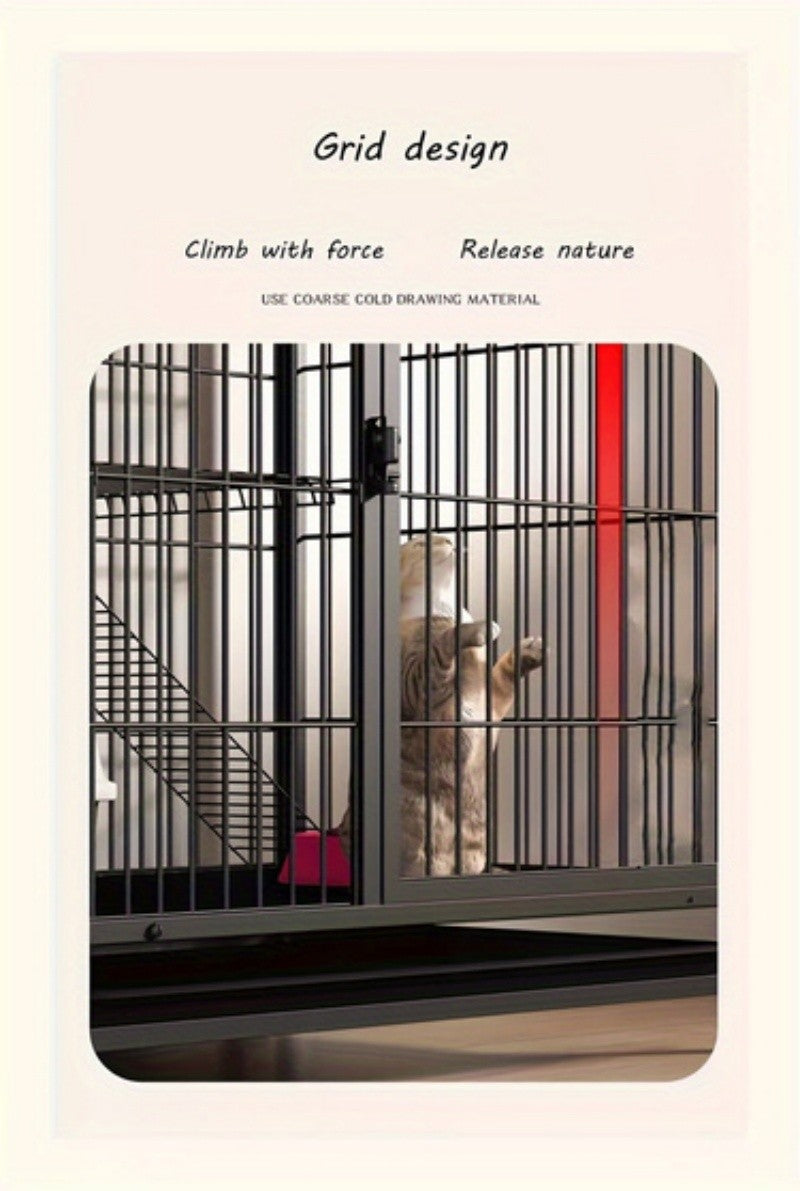 Gaiola para Cães com Tubo Quadrado Preto, Extra Grande, Espaço Livre, Casa para Gatos de Estimação, Casas Internas para Gatos de Pequeno e Médio Porte
