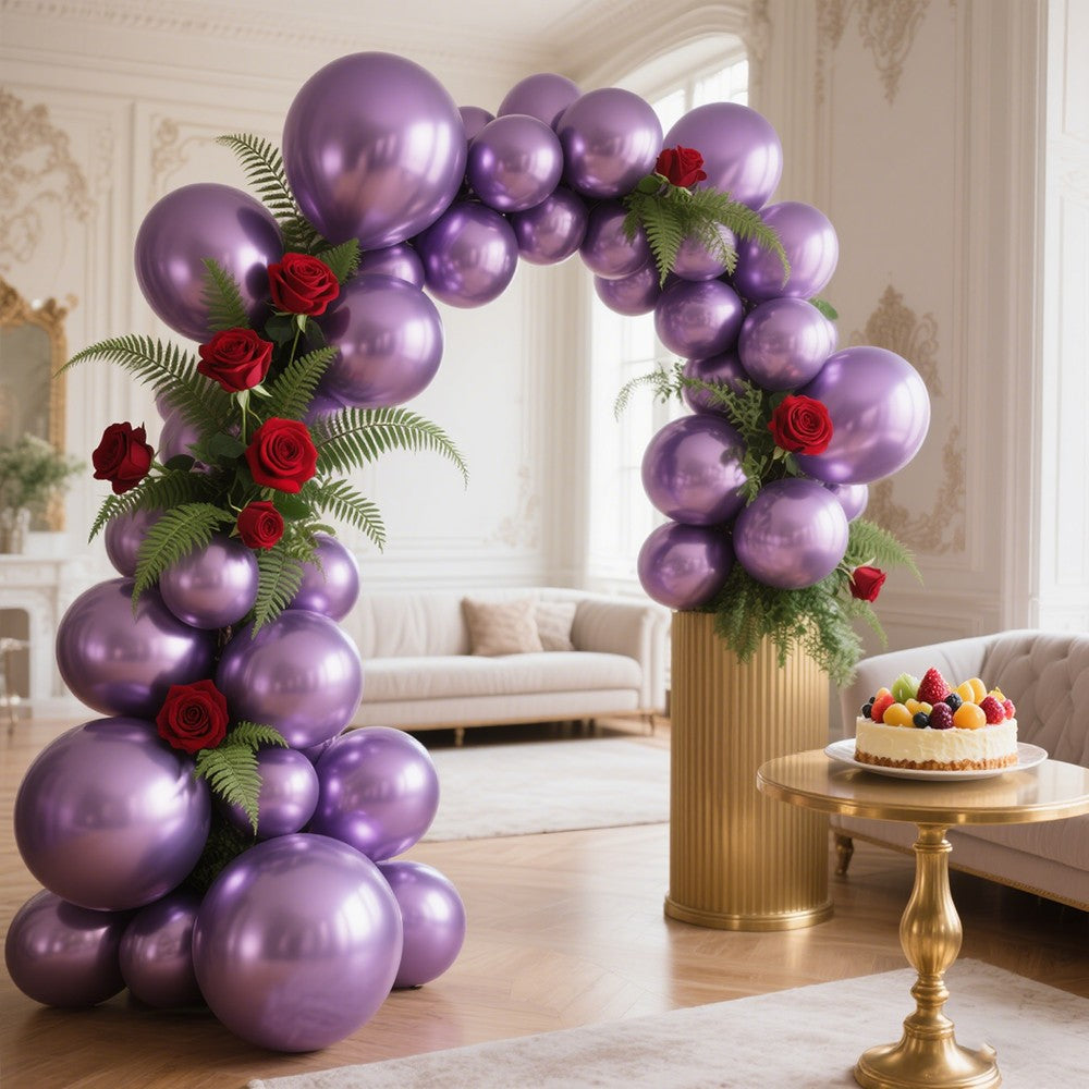 10/20/50pcs Metal Luster Chrome Balloon 5/10/12inch Latex Balloons Rose Gold Silver Red Purple Green Pink Balloon Birthday Party