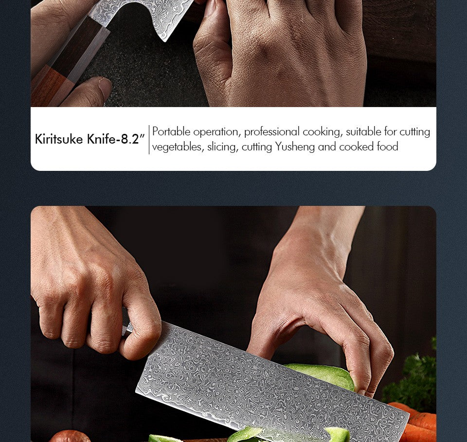 TURWHO Hand Forged Japanese Kitchen Knives Damascus Chef Knife High Carbon VG10 Steel Santoku Nakiri Bread Utility Handmad Knife