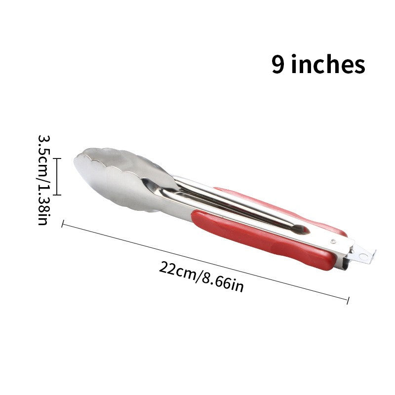 9 ", 12", 14 "- non slip stainless steel barbecue tongs meat salad bread clip barbecue rack buffet clip barbecue cooking tools