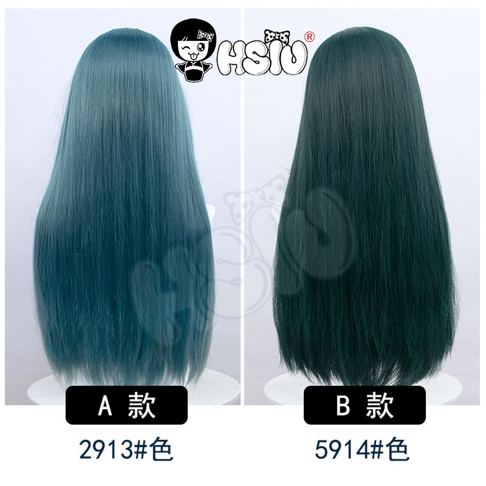 ?HSIU Brand?26 Colors 60cm Long Straight Hair Pink Gray  White purple Black pink Fiber synthetic wig + Free brand wig net