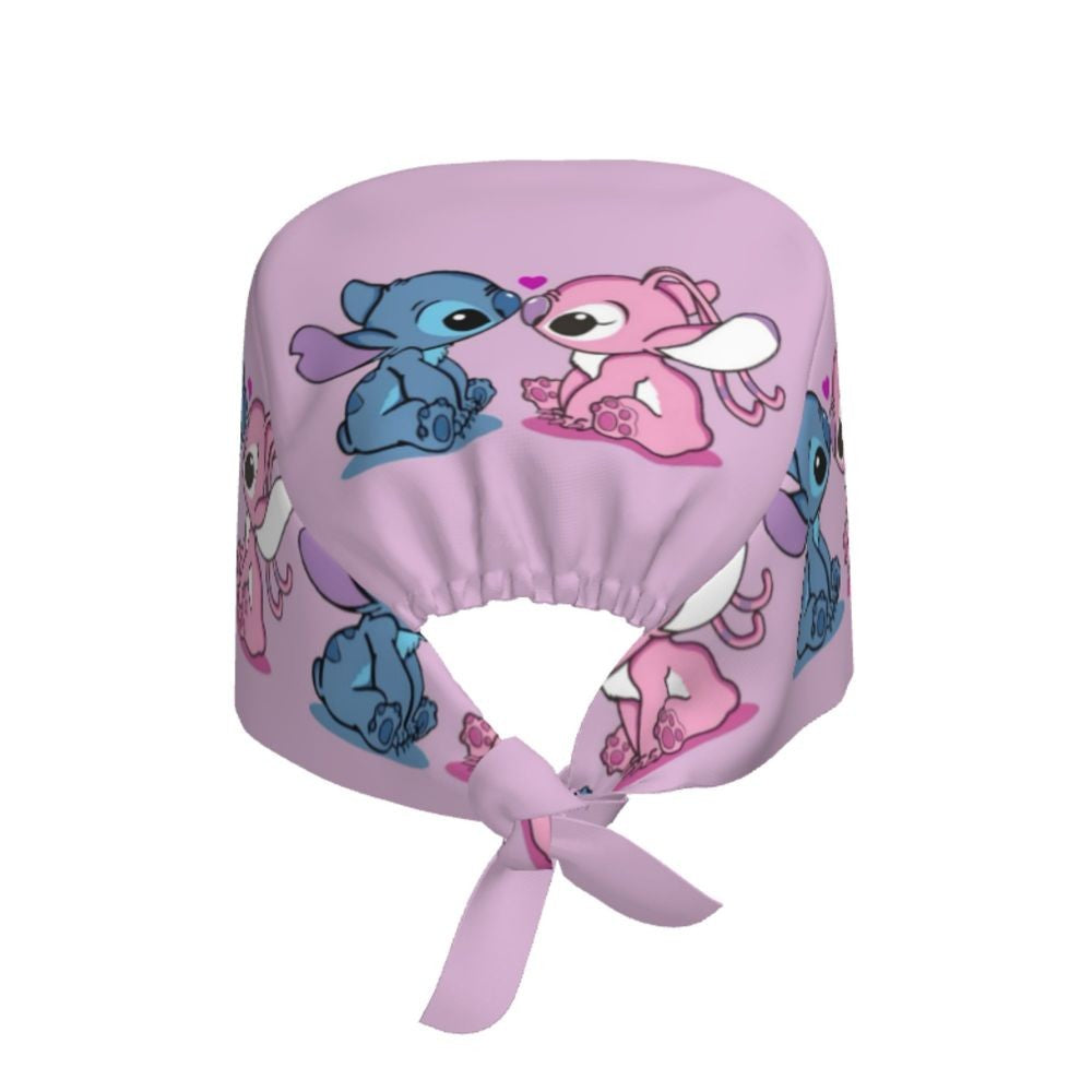 Custom Retro Cartoon Cleaning Working Cap Comfortable  Stitch Ohana Scrub Cap Surgicals Hat Nurse Scrubs Hat For Dentist