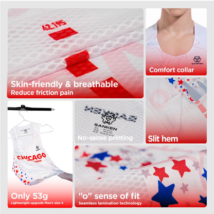 Men's Seamless Lightweight Marathon Tank Top Dry Fit Sleeveless Workout T-Shirt Fitness Singlet for Running