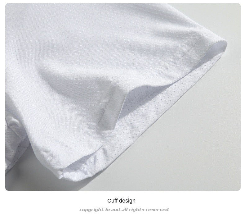 Running T-shirt Reflective Short Sleeve Ice Silk Quick Drying Summer Thin Breathable Fitness Tees Shirt Sportswear Sportsshirt