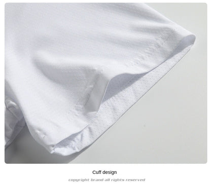 Running T-shirt Reflective Short Sleeve Ice Silk Quick Drying Summer Thin Breathable Fitness Tees Shirt Sportswear Sportsshirt